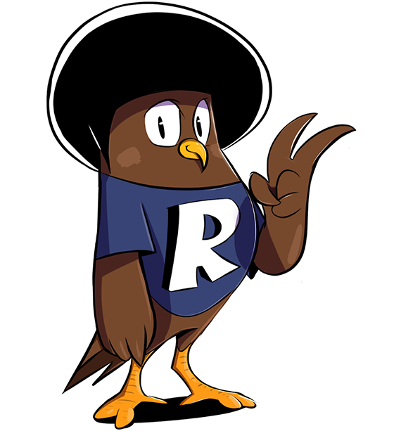 Cartoon Owl with a Rice T-Shirt and Afro Haircut